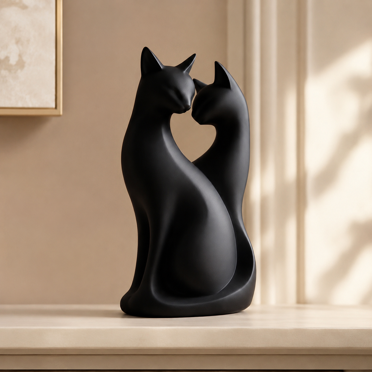 Estátua Decorativa Amor Felino